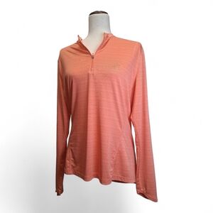 Callaway Orange Opti-Dri Long Sleeve Pullover 1/4 zip Shirt L